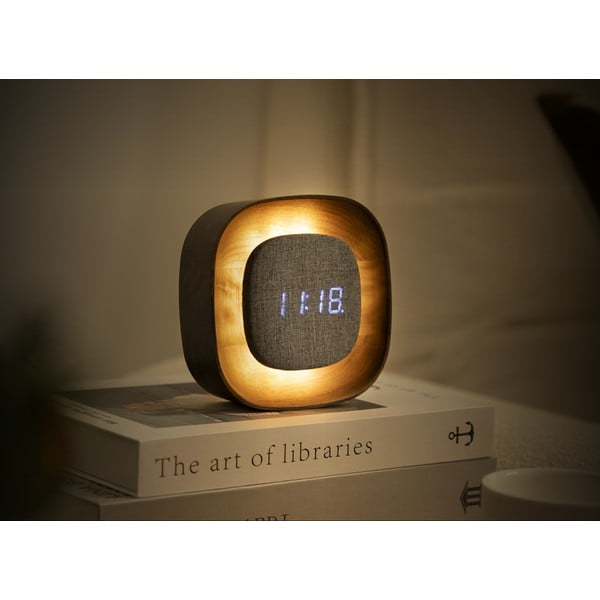 Digitāls modinātājpulkstenis Lumos Walnut – Gingko-image-1