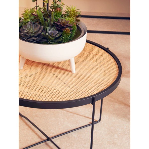 Dabīga toņa rotangpalmas apaļš žurnālgaldiņš ø 60 cm Depok – Premier Housewares-image-1