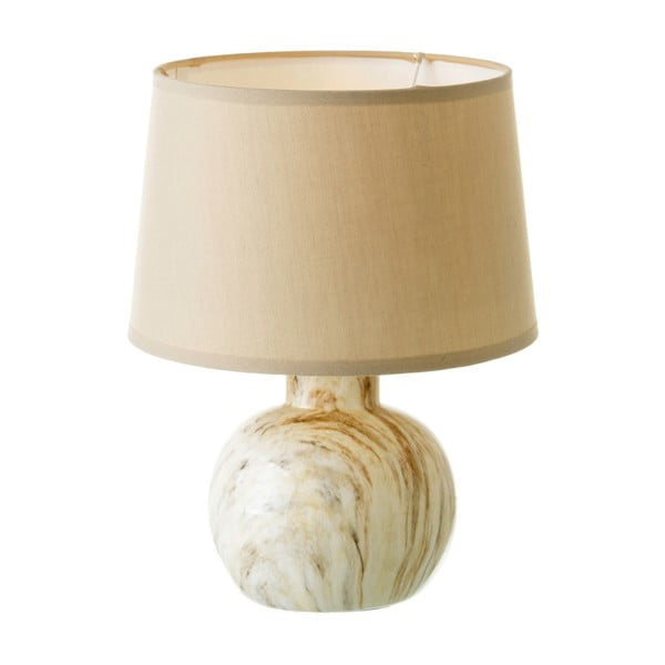 Bēša keramikas galda lampa ar auduma abažūru (augstums 26,5 cm) – Casa Selección