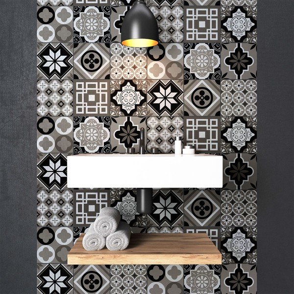 9 sienu uzlīmju komplekts Ambiance Cement Tiles Charltina, 10 x 10 cm-image-2