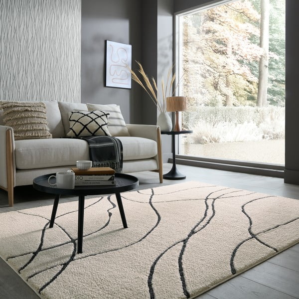 Krēmkrāsas paklājs 120x170 cm Flow – Flair Rugs-image-1