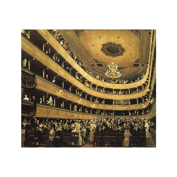 Gustavs Klimts - Vecā Burgtheatera zāle, 45x50 cm
