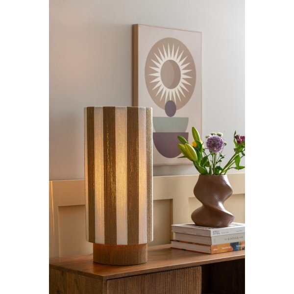 Balta/dabīga toņa no virves galda lampa (augstums 58 cm) Vienna Stripes – Leitmotiv-image-1