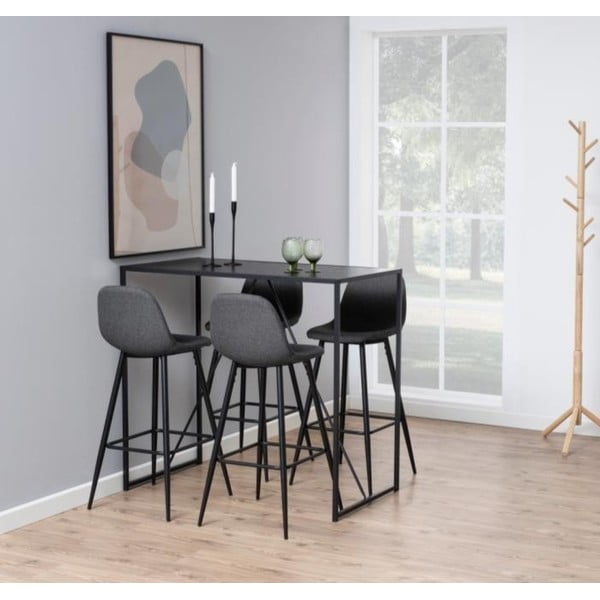 Gaiši pelēks bāra krēsls ar metāla pamatni Actona Wilma-image-1