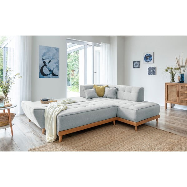 Gaiši pelēks izlaižams stūra dīvāns Miuform Dazzling Daisy L, labais stūris-image-4