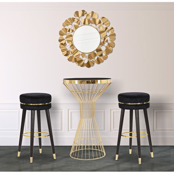 Melna/zelta krāsas polsterēta bāra taburete (sēdekļa augstums 74 cm) Paris – Mauro Ferretti-image-1