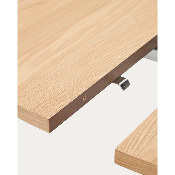 Dabīga toņa apaļš izvelkams ēdamgalds ar ozolkoka imitācijas galda virsmu ø 90 cm Montuiri – Kave Home-image-3