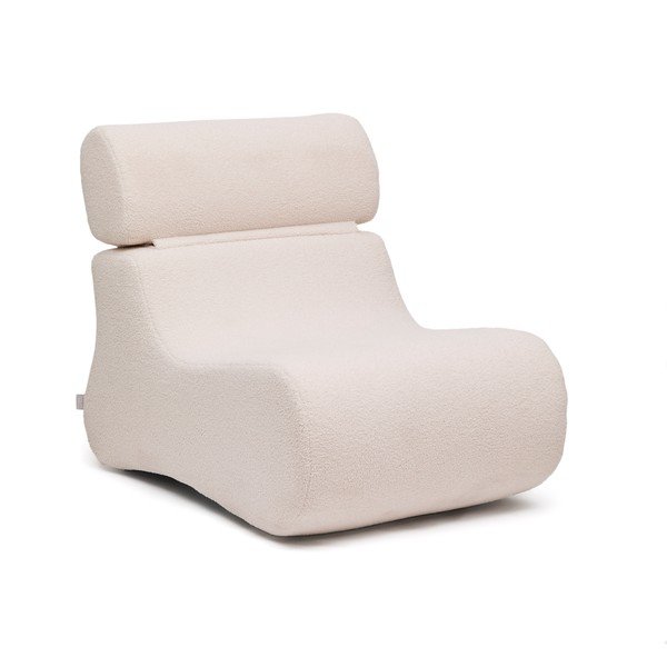 Ziloņkaula krāsas atpūtas krēsls no buklē auduma Club – Kave Home