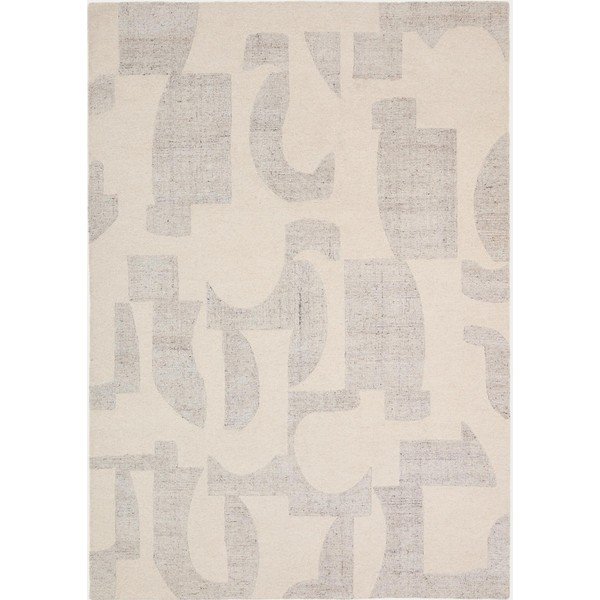 Pelēks/bēšs ar rokām darināts vilnas paklājs 200x300 cm Norela – Kave Home