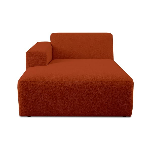 Ķieģeļu sarkans modulārais dīvāns no buklē auduma (ar kreiso stūri) Roxy – Scandic
