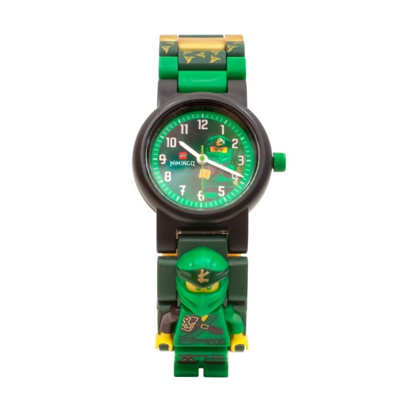 Zaļš rokas pulkstenis ar atlokāmu siksniņu un LEGO® NINJAGO Lloyd minifigūriņu-image-1