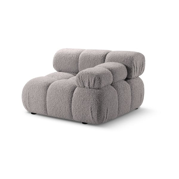 Gaiši pelēka modulārā dīvāna daļa no buklē auduma (ar labo stūri) Bellis – Micadoni Home-image-4