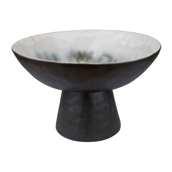 Melna/ziloņkaula krāsas akmensmasas bļoda ø 31,5 cm By Hand  – Mette Ditmer Denmark