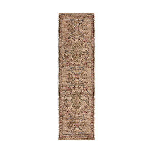 Dabīga toņa ar rokām darināts celiņa paklājs no džutas maisījuma 60x230 cm Celine Jute Global – Flair Rugs