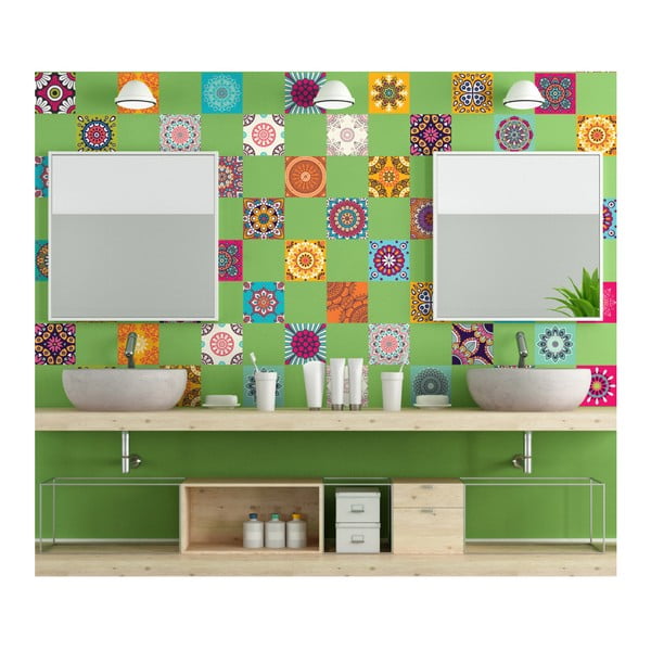 60 dekoratīvo sienas uzlīmju komplekts Ambiance Flow, 15 x 15 cm-image-3