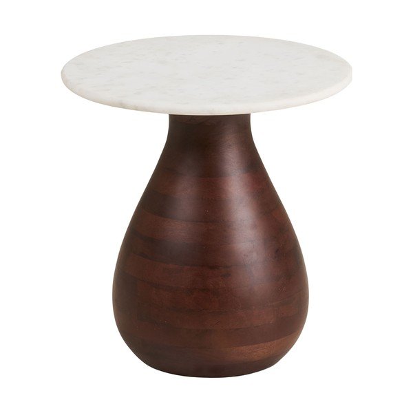 Apaļš sānu galdiņš ar marmora virsmu ø 40 cm Heide – House Nordic-image-2