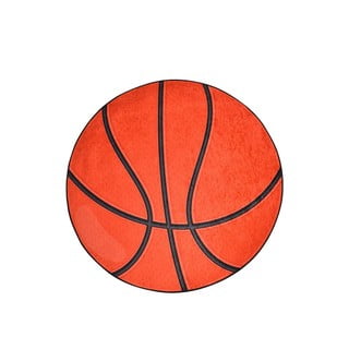Oranžs neslīdošs bērnu paklājs Conceptum Hypnose Basketball, ø 140 cm