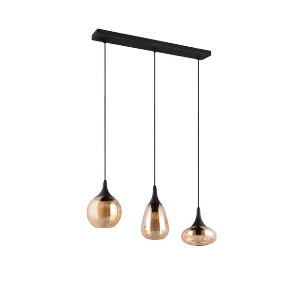 Melna/oranža piekaramā lampa ar stikla abažūru Lumina – Trio-image-3