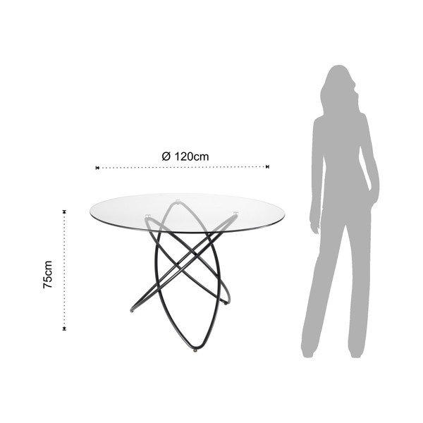 Pusdienu galds ar rūdīta stikla virsmu Tomasucci Hula Hoop, ⌀ 120 cm-image-1