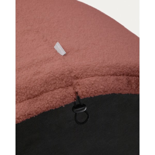 Terakotas oranžs pufs no buklē auduma Kaeli – Kave Home-image-3