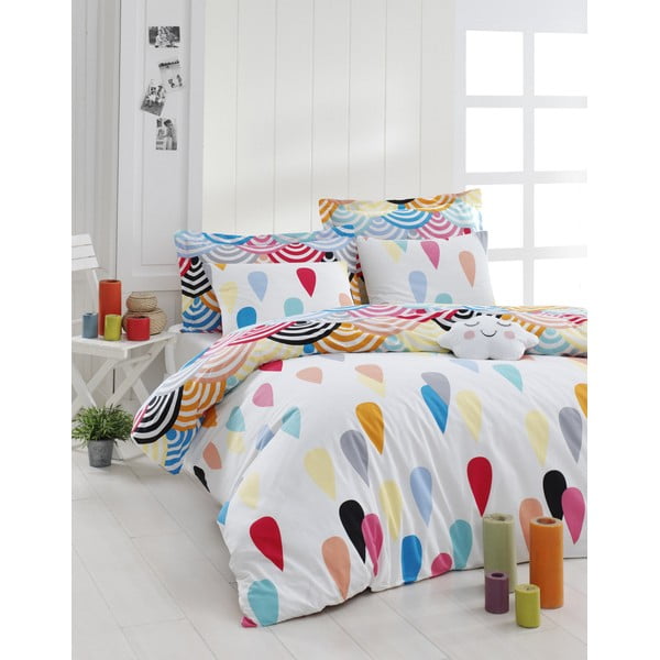 Pagarinātā kokvilnas gultas veļa divguļamai gultai ar palagu un segas pārvalku 240x260 cm Vendula – Mijolnir