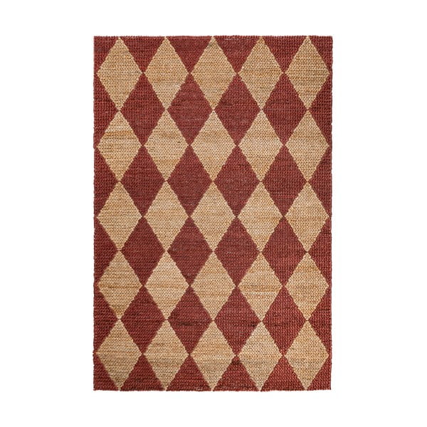Terakotas oranžs ar rokām darināts paklājs no džutas maisījuma 120x170 cm Effie Diamond – Flair Rugs