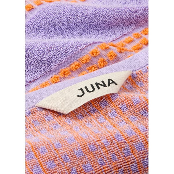 Oranžs/gaiši violets dvielis no organiskās kokvilnas  50x100 cm Check – JUNA-image-1