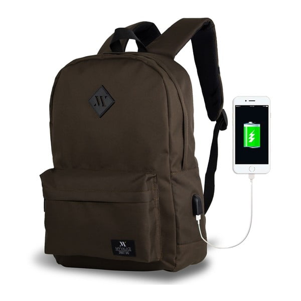 Tumši brūna mugursoma ar USB portu My Valice SPECTA Smart Bag