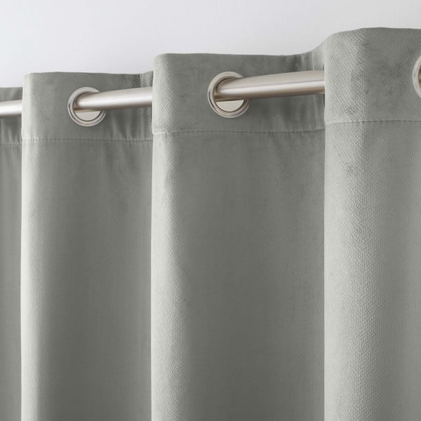 Pelēks samta siltumizolējošs aizkars 140x260 cm Polarchic – douceur d'intérieur-image-3