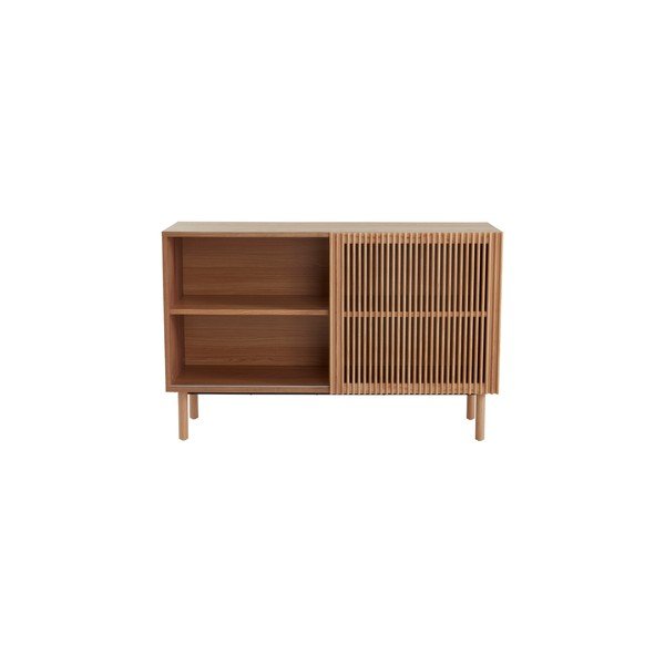 Dabīga toņa skapītis ar oškoka imitāciju ar bīdāmām durvīm 124x80x45 cm Sion – Jotex-image-3