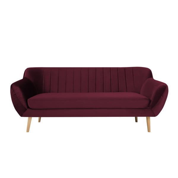 Bordo sarkans trīsvietīgs dīvāns Mazzini Sofas Benito