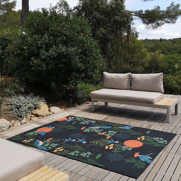 Melns paklājs 123x180 cm Bloom – Nattiot-image-1