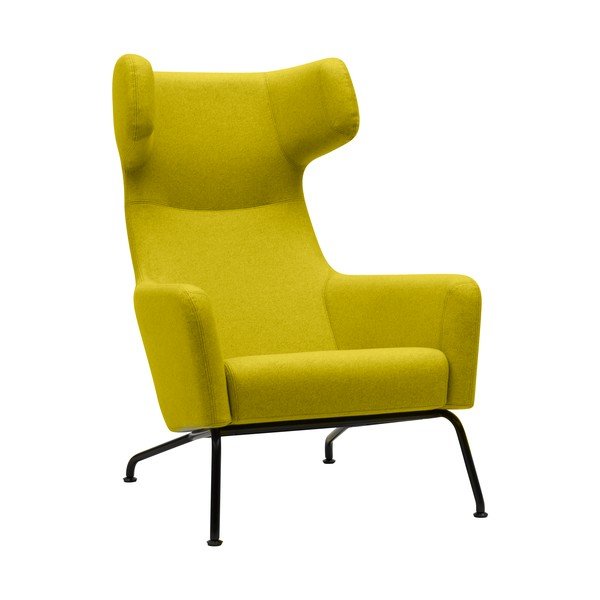 Dzeltens atzveltnes krēsls ar melnām kājām Softline Havana-image-1