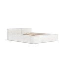 Krēmkrāsas polsterēta divvietīga gulta ar veļas kasti un redelēm 180x200 cm Voliera – Maison de Rêve