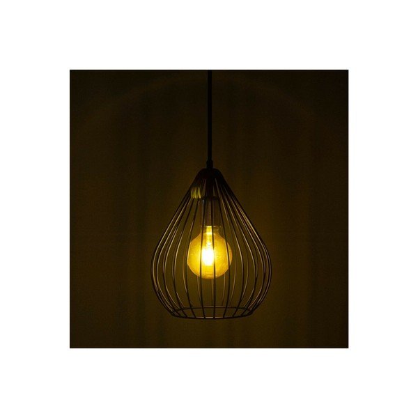 Melna piekaramā lampa ar metāla abažūru ø 24 cm Fasah – Opviq lights-image-4