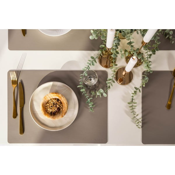 Pelēks un bēšs pārstrādātas ādas paliktnis ZicZac Titane, 33 x 45 cm-image-1