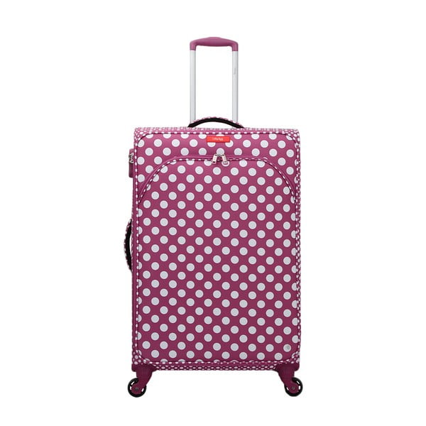 Violeti rozā bagāžas soma uz 4 riteņiem Lollipops Jenny, augstums 77 cm