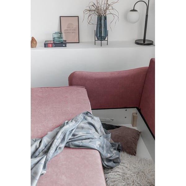 Rozā samta izlaižams dīvāns Miuform Tender Eddie-image-1
