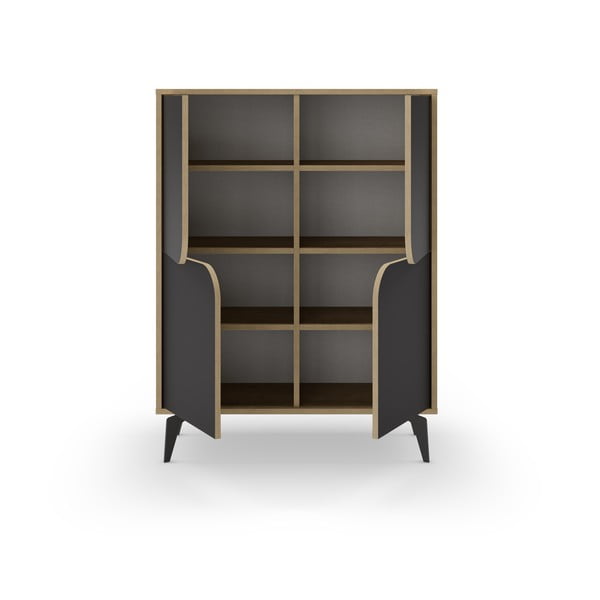 Melns/dabīga toņa skapītis ar ozolkoka imitāciju 90x120 cm Nola – Marckeric-image-4