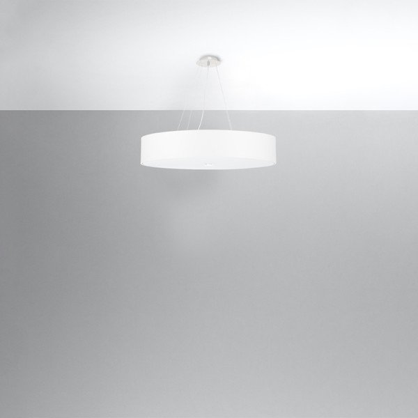 Balta piekaramā lampa ar auduma abažūru ø 70 cm Herra – Sollux-image-2
