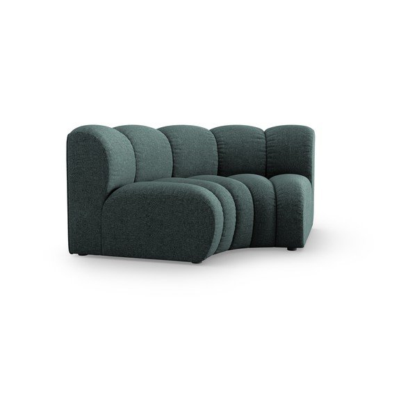 Tirkīzzila modulārā dīvāna daļa no šenila auduma (ar maināmu stūri) Lupine – Micadoni -image-1