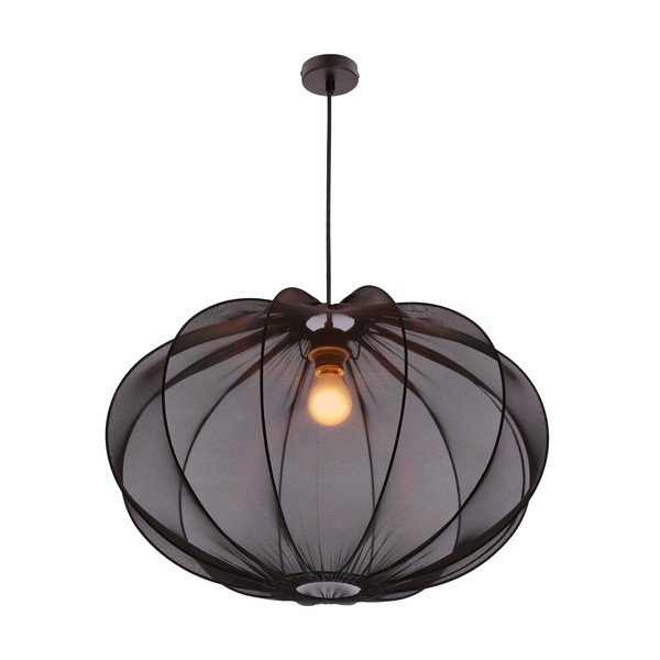Melna piekaramā lampa ar auduma abažūru ø 60 cm Mellow – Candellux Lighting-image-4