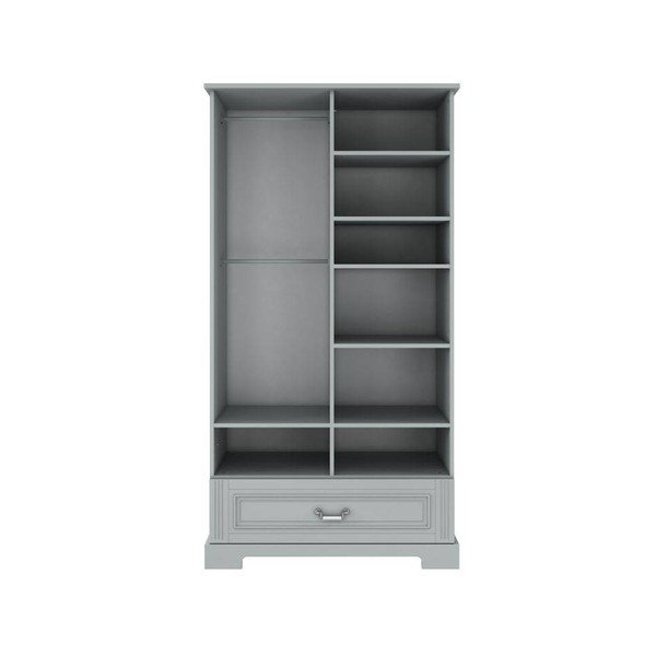 Pelēks bērnu drēbju skapis 102x193 cm Ines – BELLAMY-image-3
