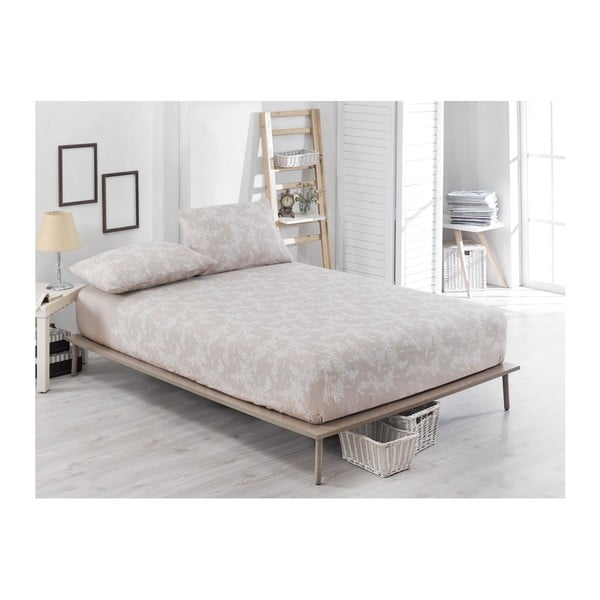 Elastīgas gultas pārklājiņa un spilvendrānas komplekts vienvietīgai gultai Clementino Gris, 100 x 200 cm