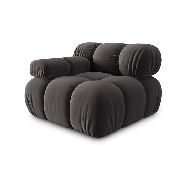 Tumši pelēks samta modulārais dīvāns (ar kreiso stūri) Bellis – Micadoni Home-image-3