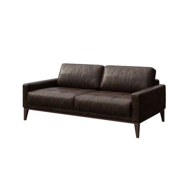 Tumši brūns ādas dīvāns MESONICA Musso Tufted, 173 cm-image-2
