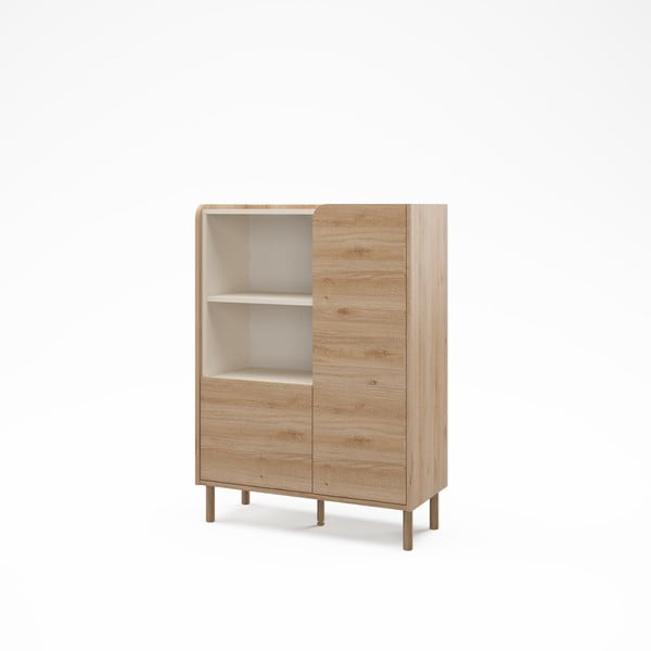 Dabīga toņa skapītis ar ozolkoka imitāciju 90x125x40 cm Monza – Marckeric-image-3