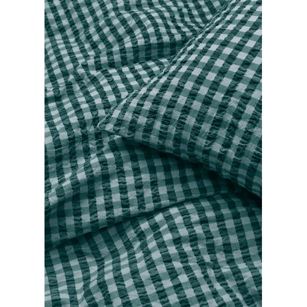 Zaļa/zila vienguļamā gultas veļa no krepa auduma 140x200 cm Bæk&Bølge – JUNA-image-2