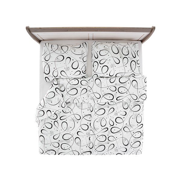 Melnbalta vienvietīga gultas veļa no krepa auduma 140x200 cm Top Class – B.E.S.-image-2