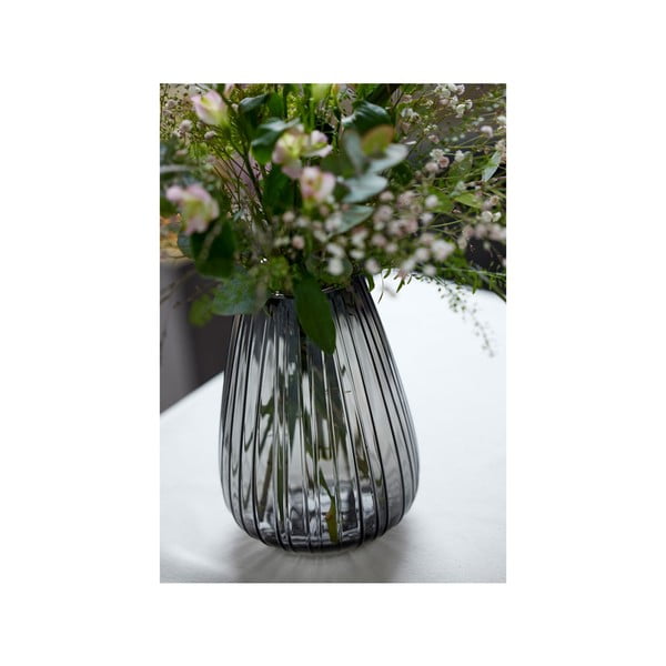 Pelēka stikla vāze Bitz Kusintha, augstums 22 cm-image-4